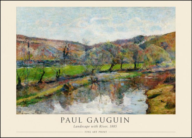 Paul Gauguin Landscape with River, 1885 No1 - Juliste