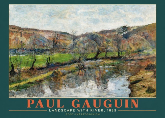 Paul Gauguin Landscape with River, 1885 No3 - Juliste