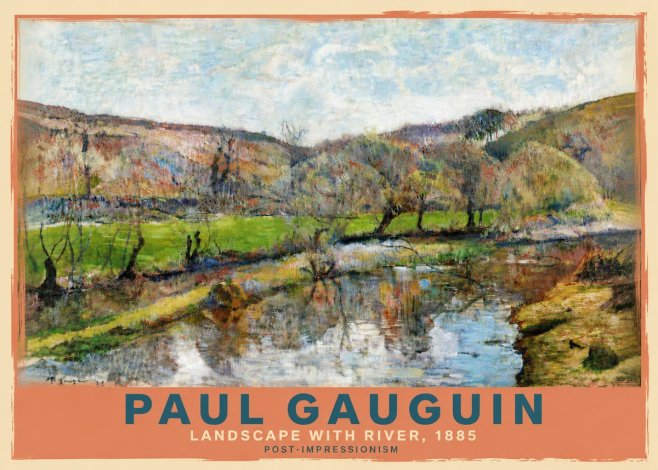 Paul Gauguin Landscape with River, 1885 No6 - Juliste