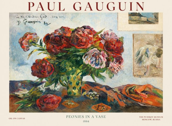 Paul Gauguin Peonies in a Vase No1 - Juliste