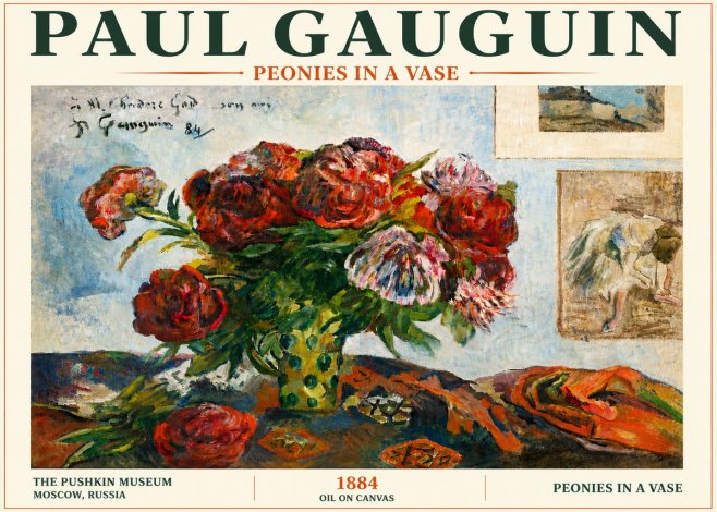 Paul Gauguin Peonies in a Vase No6 - Juliste