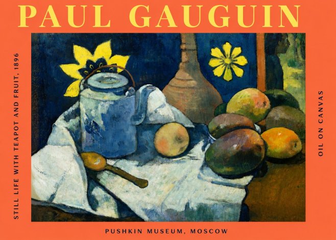 Paul Gauguin Still Life with Teapot and Fruit, 1896 No2 - Juliste