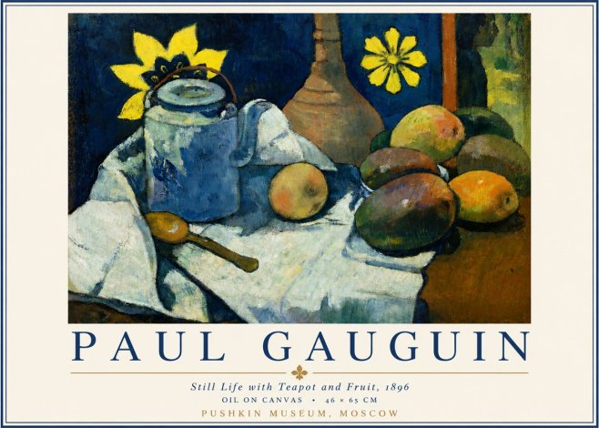 Paul Gauguin Still Life with Teapot and Fruit, 1896 No3 - Juliste