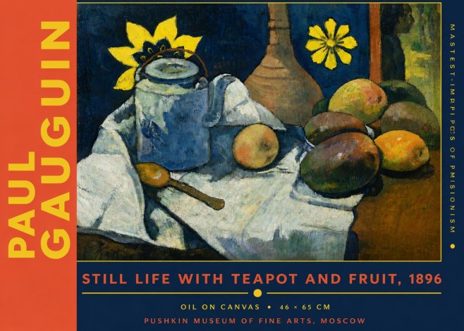 Paul Gauguin Still Life with Teapot and Fruit, 1896 No6 - Juliste