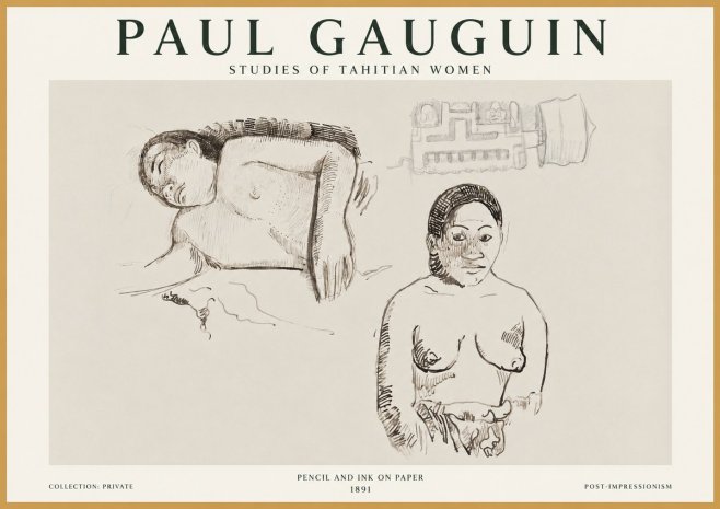 Paul Gauguin Studies of Tahitian Women No1 - Juliste