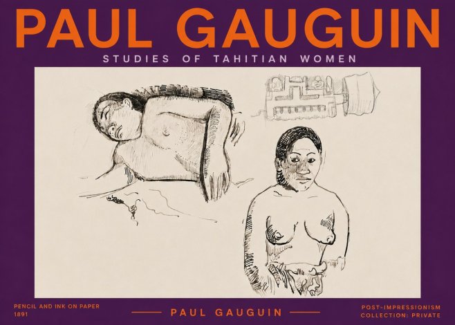 Paul Gauguin Studies of Tahitian Women No5 - Juliste