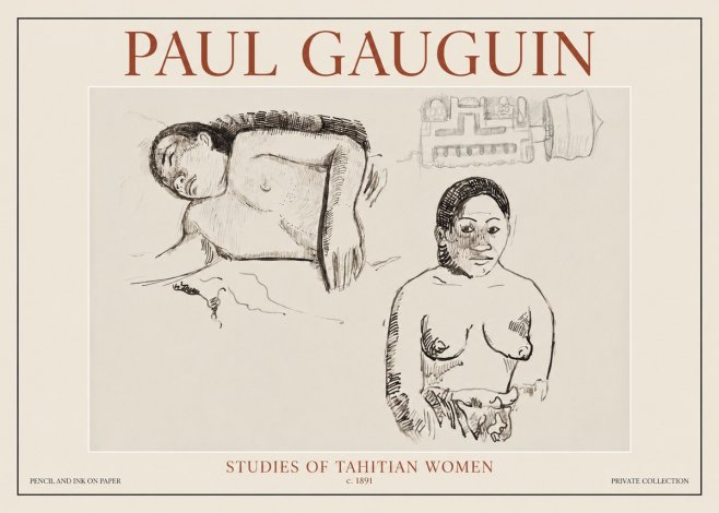 Paul Gauguin Studies of Tahitian Women No6 - Juliste