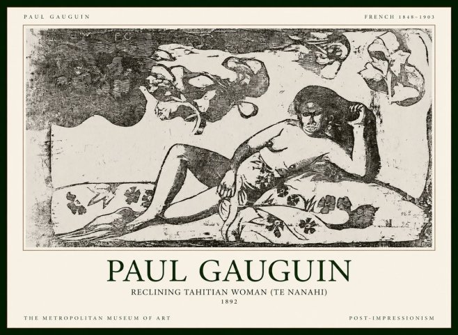 Paul Gauguin Reclining Tahitian Woman (Te Nanahi) No1 - Juliste