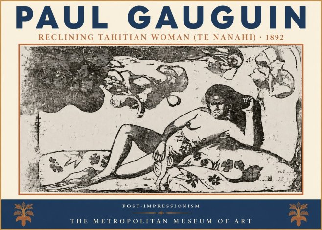 Paul Gauguin Reclining Tahitian Woman (Te Nanahi) No3 - Juliste
