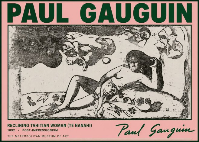 Paul Gauguin Reclining Tahitian Woman (Te Nanahi) No4 - Juliste