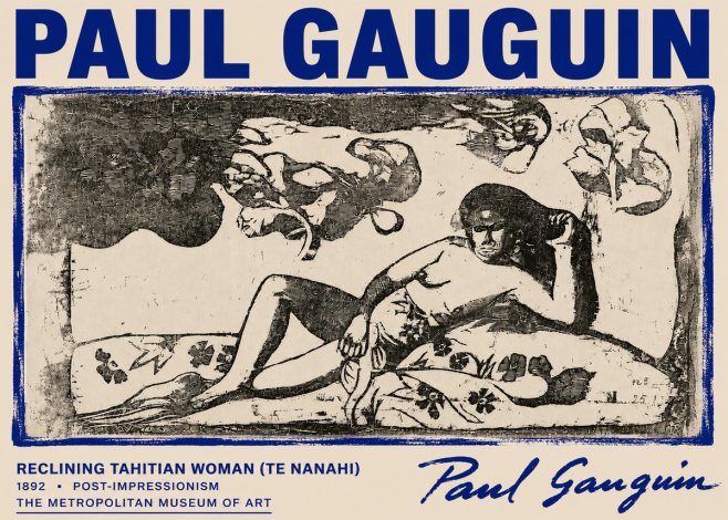 Paul Gauguin Reclining Tahitian Woman (Te Nanahi) No6 - Juliste