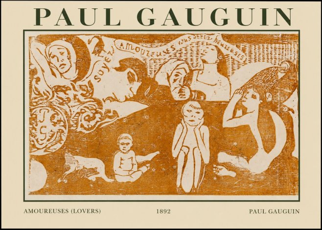Paul Gauguin Amoureuses (Lovers) No1 - Juliste