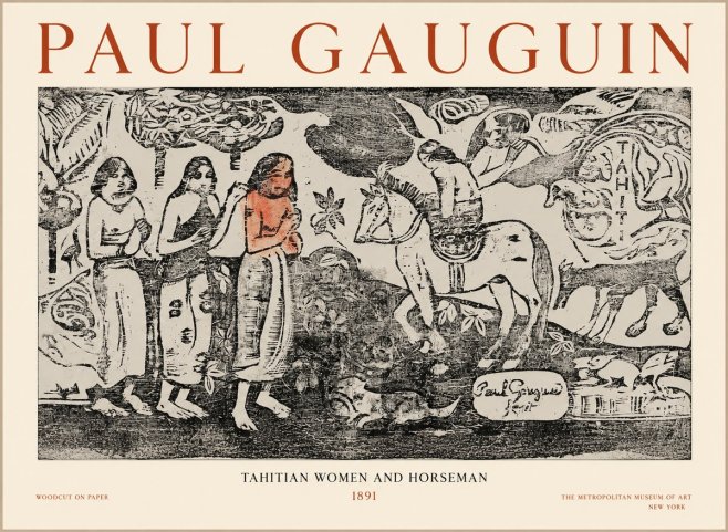 Paul Gauguin Tahitian Women and Horseman No1 - Juliste