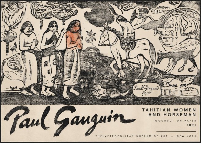 Paul Gauguin Tahitian Women and Horseman No3 - Juliste