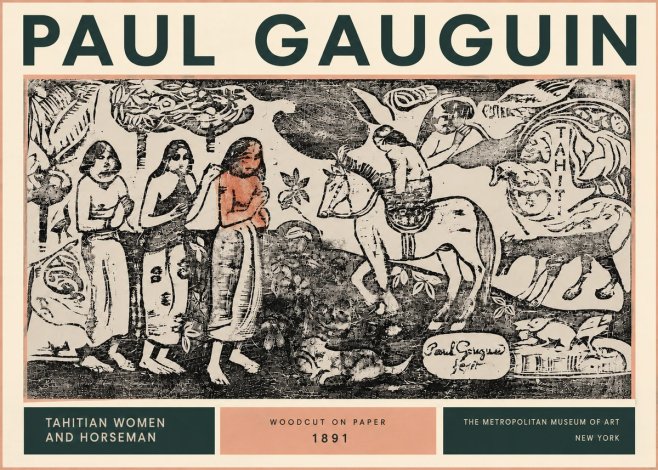 Paul Gauguin Tahitian Women and Horseman No4 - Juliste