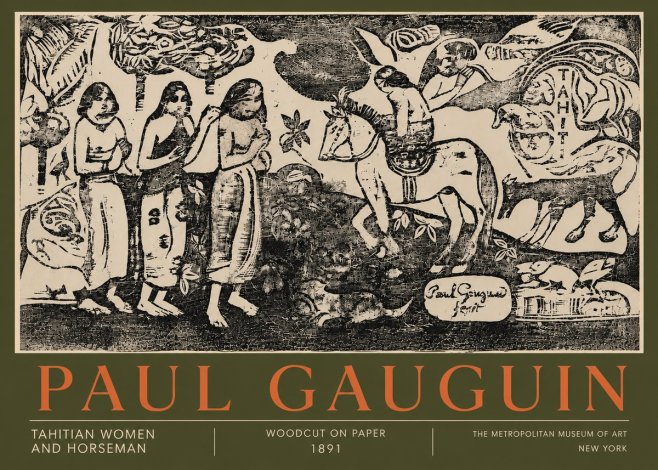 Paul Gauguin Tahitian Women and Horseman No5 - Juliste