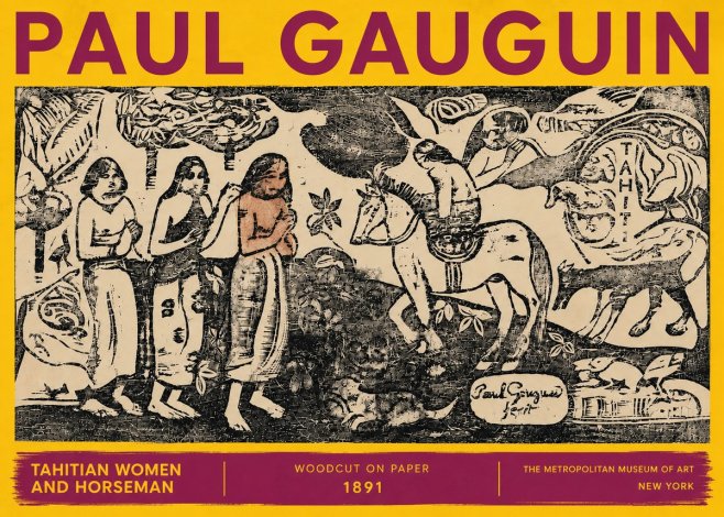 Paul Gauguin Tahitian Women and Horseman No6 - Juliste