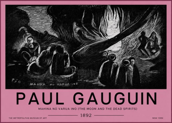 Paul Gauguin Mahina No Varua Ino (the Moon and the Dead Spirits) No4 - Juliste