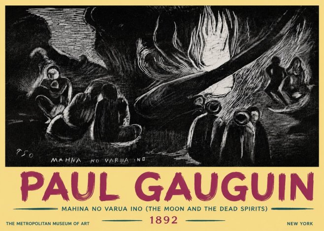 Paul Gauguin Mahina No Varua Ino (the Moon and the Dead Spirits) No6 - Juliste