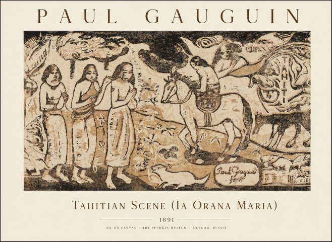 Paul Gauguin Tahitian Scene (Ia Orana Maria) No1 - Juliste
