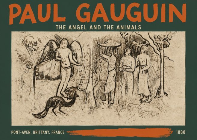 Paul Gauguin The Angel and the Animals No2 - Juliste