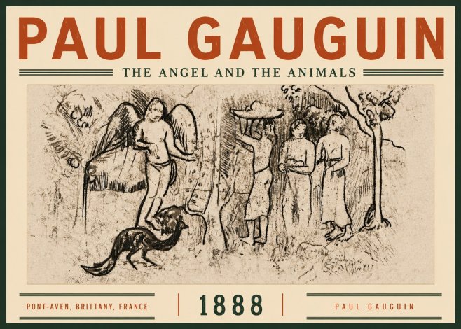 Paul Gauguin The Angel and the Animals No6 - Juliste