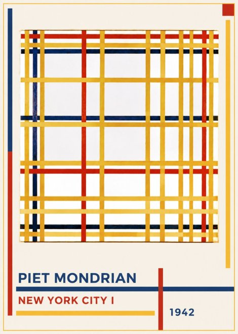 Piet Mondrian New York City I No1 - Juliste