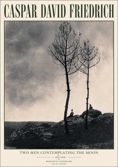 Caspar David Friedrich Two Men Contemplating the Moon III No6 - Juliste