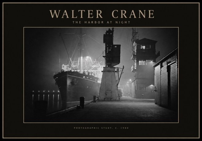 Walter Crane The Harbor at Night No1 - Juliste