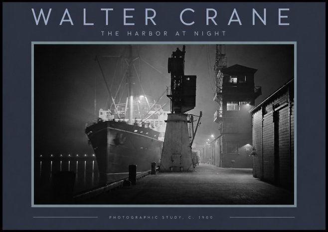 Walter Crane The Harbor at Night No3 - Juliste