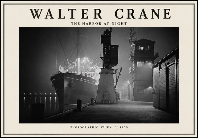 Walter Crane The Harbor at Night No5 - Juliste