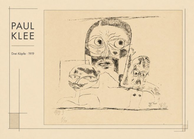 Paul Klee Drei Köpfe No1 - Juliste