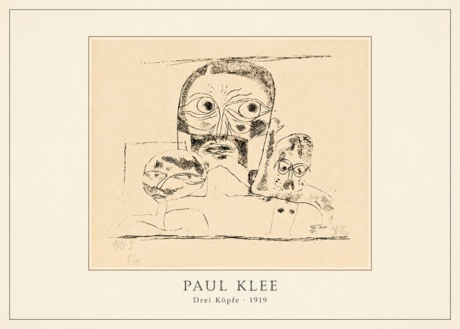 Paul Klee Drei Köpfe No3 - Juliste