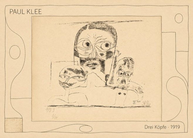 Paul Klee Drei Köpfe No5 - Juliste