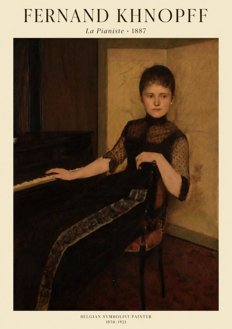 Fernand Khnopff The Piano, 1889 No2 - Juliste