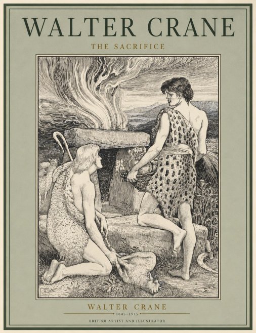Walter Crane The Sacrifice No2 - Juliste