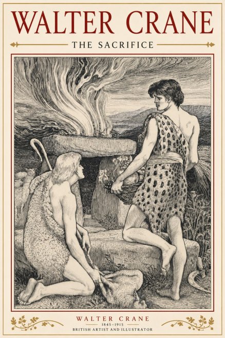 Walter Crane The Sacrifice No3 - Juliste