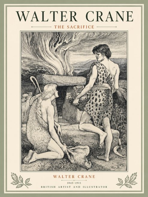 Walter Crane The Sacrifice No5 - Juliste