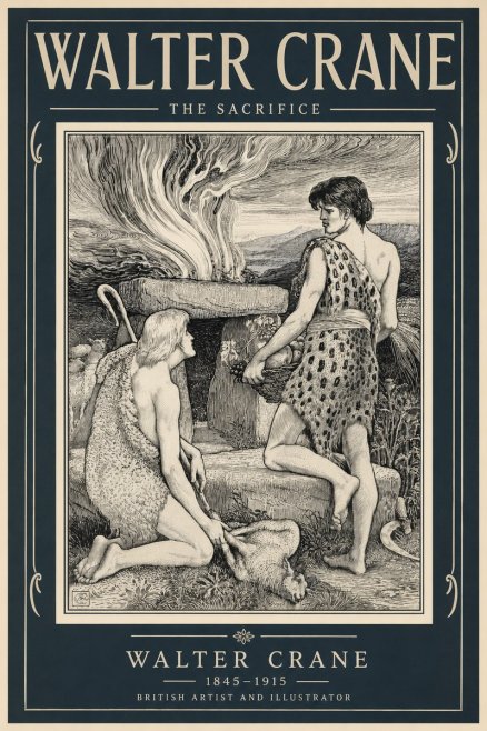 Walter Crane The Sacrifice No6 - Juliste