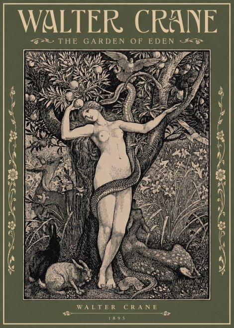 Walter Crane The Garden of Eden No2 - Juliste