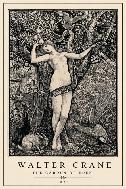 Walter Crane The Garden of Eden No3 - Juliste