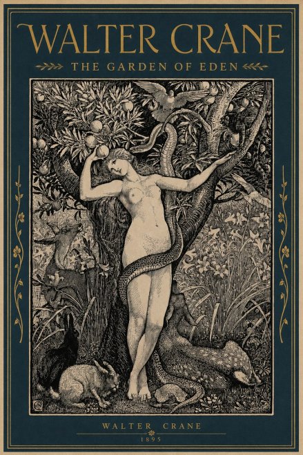 Walter Crane The Garden of Eden No4 - Juliste