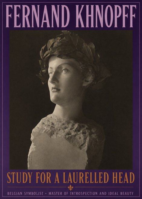Fernand Khnopff Study for a Laurelled Head No2 - Juliste