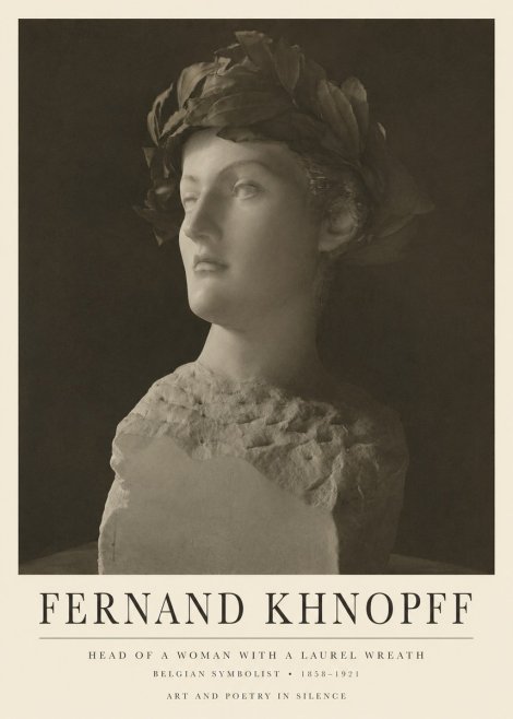 Fernand Khnopff Study for a Laurelled Head No6 - Juliste