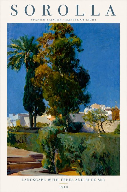 Sorolla Landscape with Trees and Blue Sky No3 - Juliste
