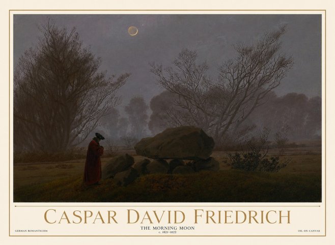Caspar David Friedrich The Morning Moon No1 - Juliste
