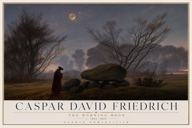 Caspar David Friedrich The Morning Moon No2 - Juliste