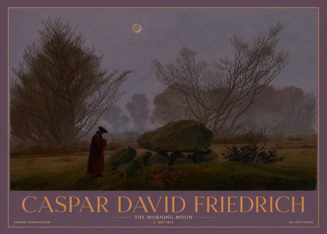 Caspar David Friedrich The Morning Moon No3 - Juliste