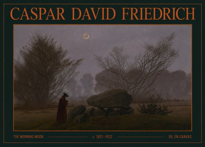 Caspar David Friedrich The Morning Moon No4 - Juliste