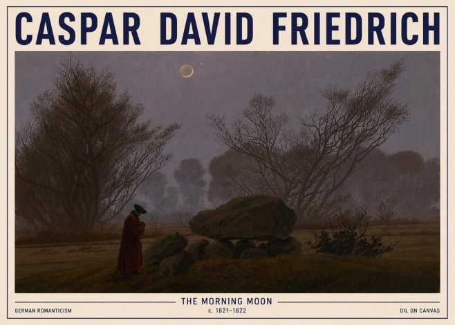 Caspar David Friedrich The Morning Moon No5 - Juliste